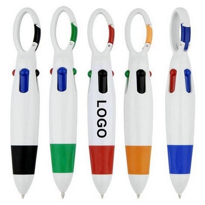 4 Neon Color in One Ballpoint Pen with Buckle