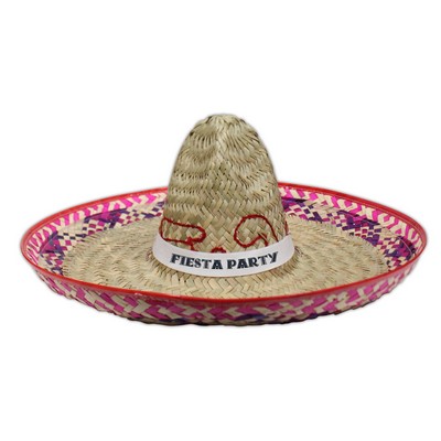 Adult Sombrero Hat w/Silk Screened White Band