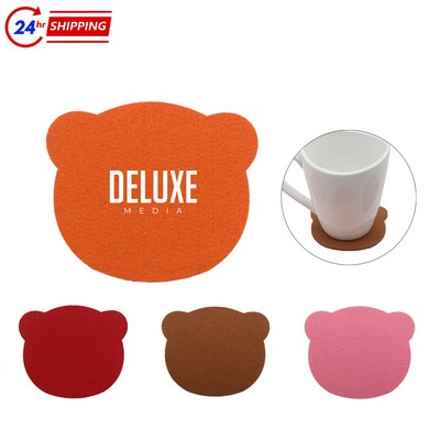 Bear Shape Felt Coaster