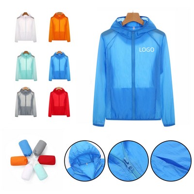 Sun Protection Outdoor Jacket Hoodie Full Zip Cooling Shirt