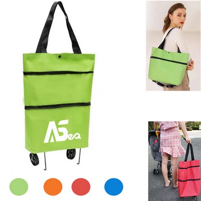 2 in 1 Collapsible Shoulder / Shopping Wheeled Bag