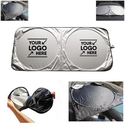 Foldable Car Sunshade w/Storage Pouch