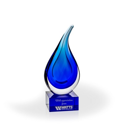 Elaine Art Glass Award - Blue Base