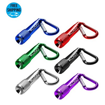 Aluminum LED Flashlight with carabiners