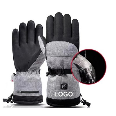 Unisex Waterproof Heated Gloves w/Battery