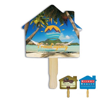 House Hand Fan with Wooden Handle