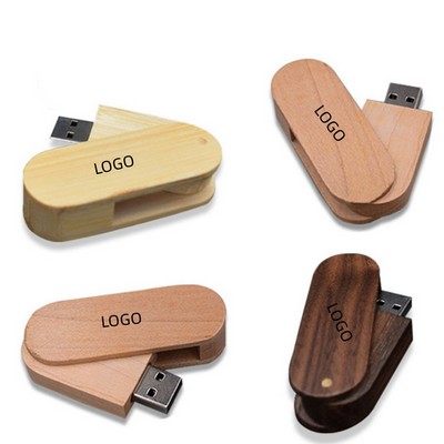 4 GB Wooden Swivel USB Flash Drive