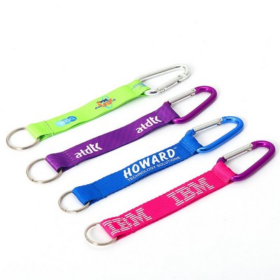 3/4" Sublimated Polyester Pocket Lanyard w/Carabiner & Keyring