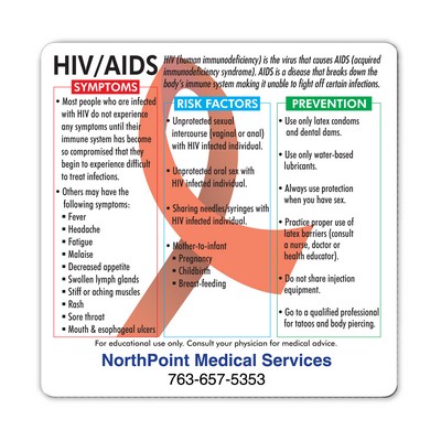 Health & Safety Laminated HIV/AIDS Magnet