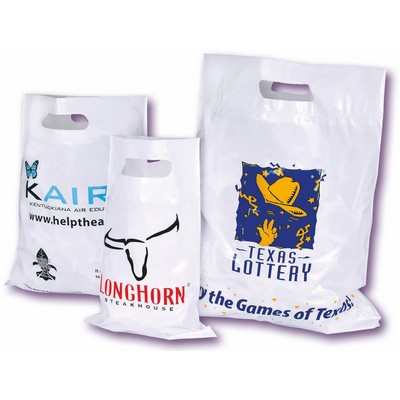 Fold Over Reinforced Die Cut Bags 15"x18" - 2 Colors