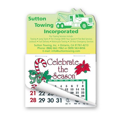 3" x 4 1/4" Calendar Pad Magnets Tow Truck Shape W/Tear Away Calendar