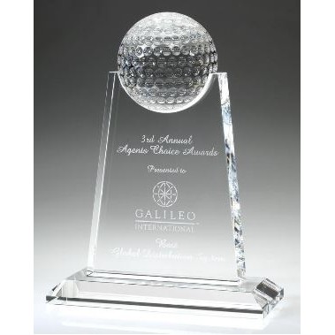 Large Optical Crystal Paramount Golf Trophy