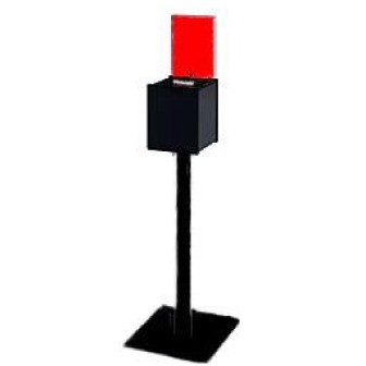 Black Leg Floor Standing Ballot Box w/Sign Holder