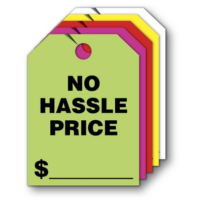 Fluorescent Mirror Hang Tag - No Hassle Price