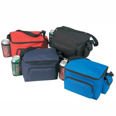 6-pack Polyester Cooler W/ Bottle Holder