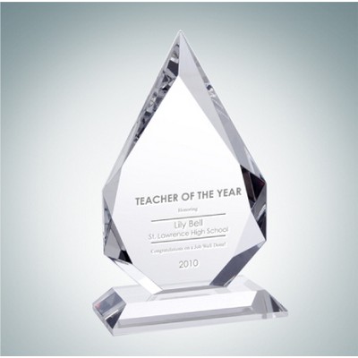 Prestige Flame Optical Crystal Award Plaque (Small)