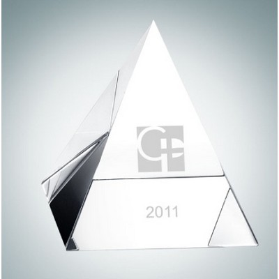 2 1/8" Clear Pyramid Crystal Paper Weight