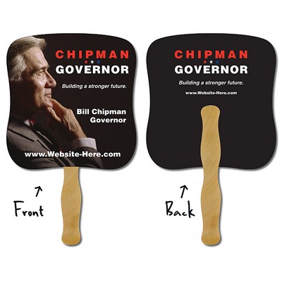 Political Hand Fan - 7.375x7.75 Laminated -14 pt.