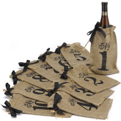 Jute Wine Tote (Brown/Black)