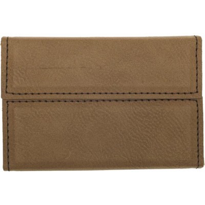 Business Card Holder - Dark Brown Hard Leatherette