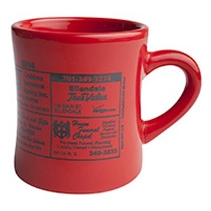 10 Oz. Vitrified Cancun Diner Mug (Red)