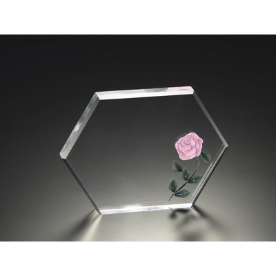 Pink Rose In Hexagon Award