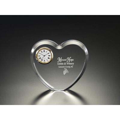 5/8" Heart Award w/Timepiece