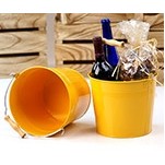 8 1/2" Goldenrod Painted Pail w/Wooden Handle