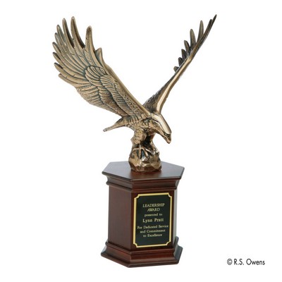 Majestic Eagle - Antique Bronze/Mahogany 13"