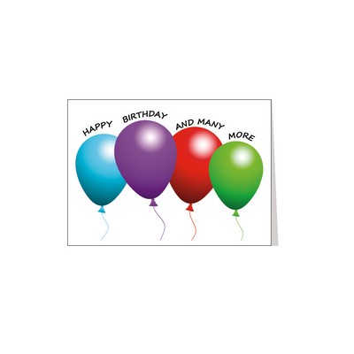 4 Balloons Birthday Greeting Card with Free Song Download