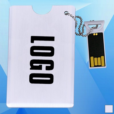 Card Shaped USB Flash Drive w/Bean Chain