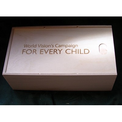 Wooden Box with Sliding Lid -8.5" x 8.5" x 3" ID - Custom engraving - Baltic Birch with thumb open