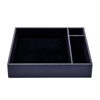 Leatherette Classic Black Enhanced Conference Room Organizer