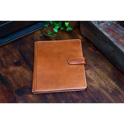 Handmade Leather Magnetic Closure Padfolio - Terra Tan - Borlino