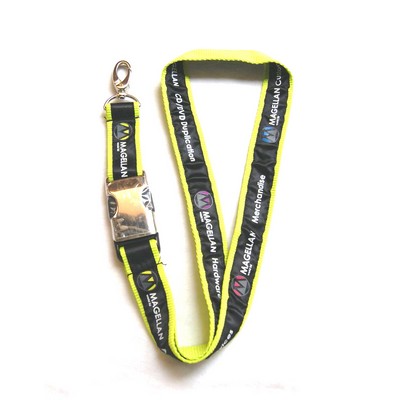 1" Wide 2-Ply Polyester Lanyard w/Quick Release Clip