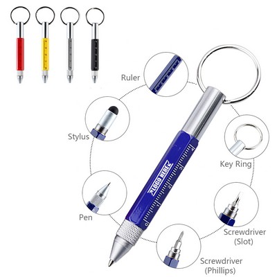 6 In 1 Metal Tool Pen With Key Ring