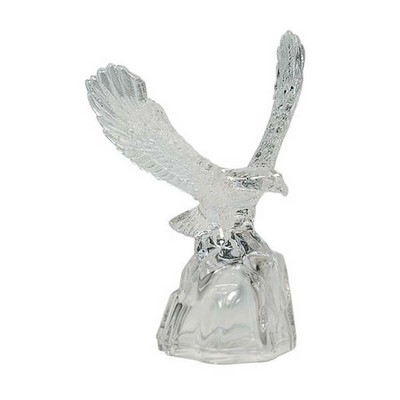 9" Glass Eagle on Rock