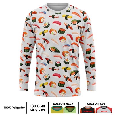 Unisex and Kids' Full Sublimation 180G Silk-Feel Long Sleeve T-Shirt