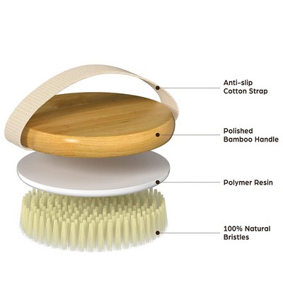 Bamboo Dry Body Brushes Bath Shower Brush Body Scrubber