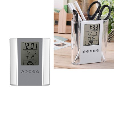 Multi-Functional Pen Holder with Digital Clock Multi-Functional Pen Holder with Digital Clock Mult