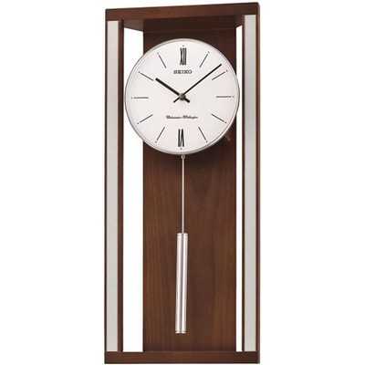 Seiko Mid-Century Modern Wall Clock with Dual Chimes & Pendulum