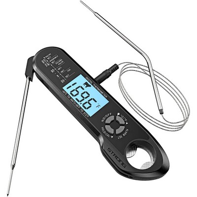 2 in 1 Dual Probe Digital Food Thermometer With Alarm Backlight