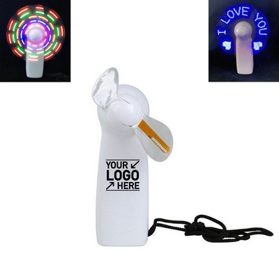 Handheld Led Light Up Message Fan With Batteries