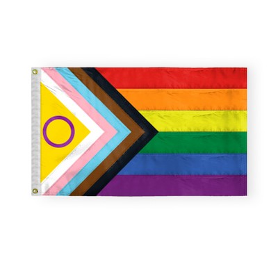 3 ' x 5 ' 1ply Nylon Intersex Progressive Pride Deluxe Flag