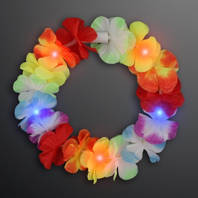 Light Up Rainbow Value Flower Crowns, Lei Headband - BLANK