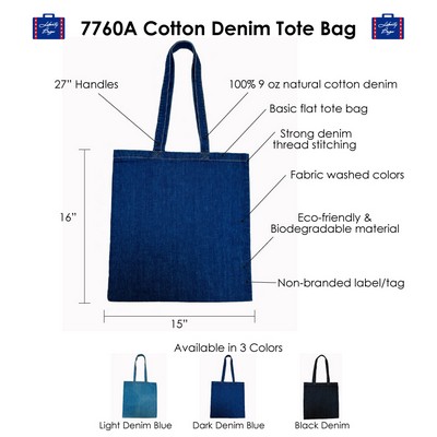 Cotton Denim Tote Bag