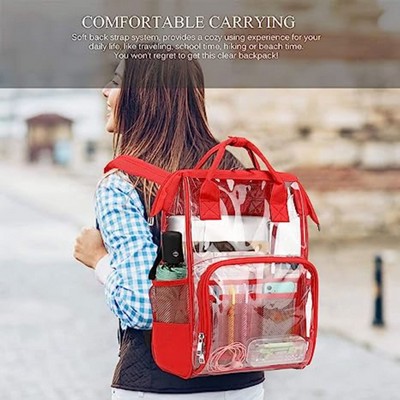 Premium Heavy Duty Clear PVC Transparent Backpack (15.5"x10"x5")