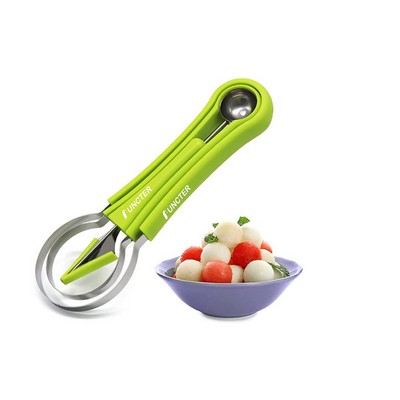 Carespot Melon Baller Scoop Set, 4 in 1 Stainless Steel Melon Cutter Watermelon Scooper