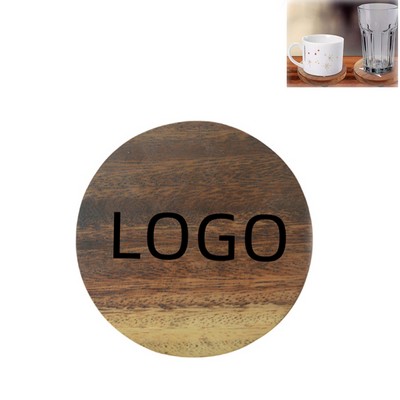 Natural Wooden Round Beverage Coaster