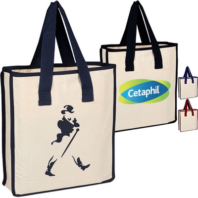 100% Cotton Canvas Shopping Bag USA Decorated (14" x 15")